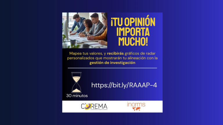 Lee más sobre el artículo COREMA e INORMS lanzan RAAAP-4 para fortalecer el desarrollo profesional en gestión de investigación